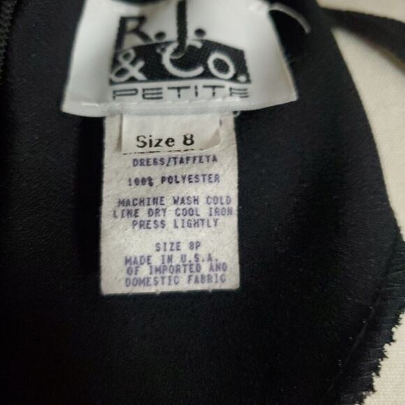 80's Vintage RJ & CO Women’s Long Dress BLACK FORMAL GOWN Long Leg Slit 8P - Picture 10 of 10